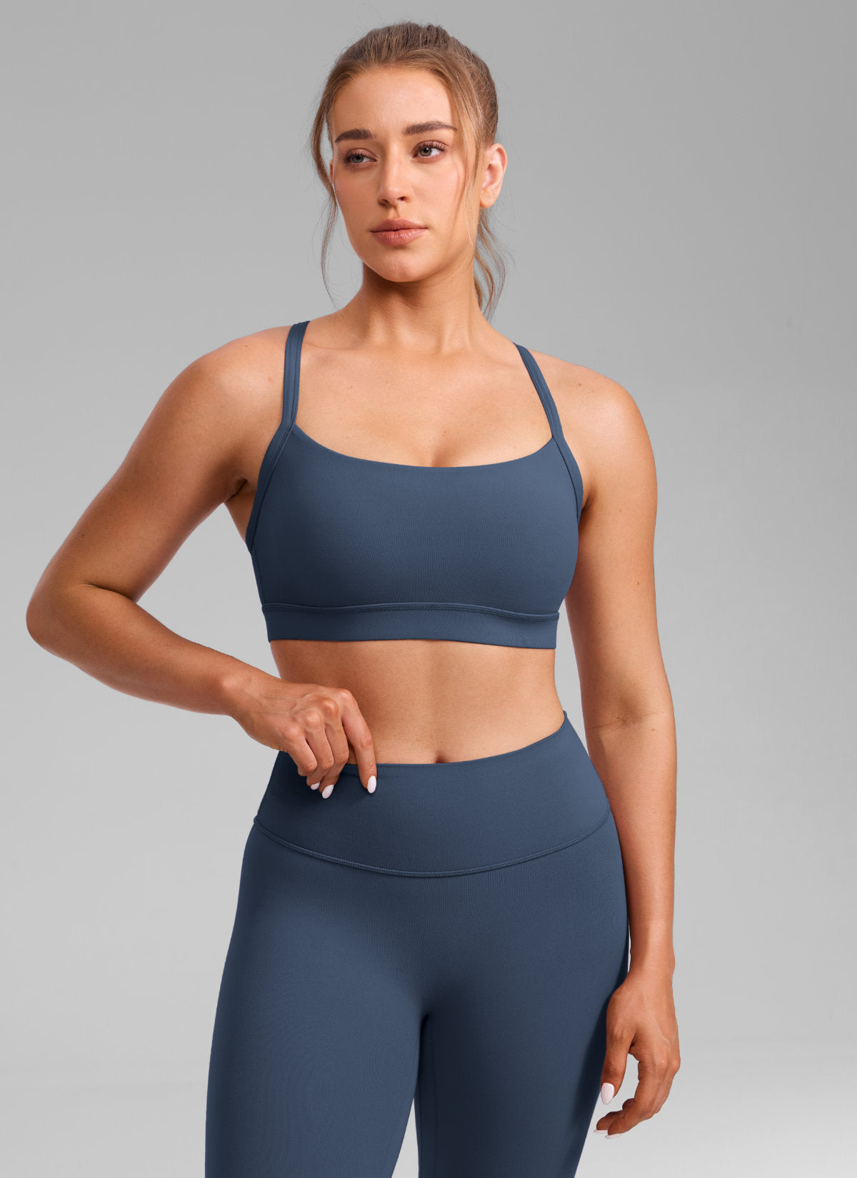 حمالة صدر رياضية CRZ YOGA نسائية Butterlift لليوغا برقبة على شكل حرف U وظهر متقاطع بفتحة مفتاح Stelindigo