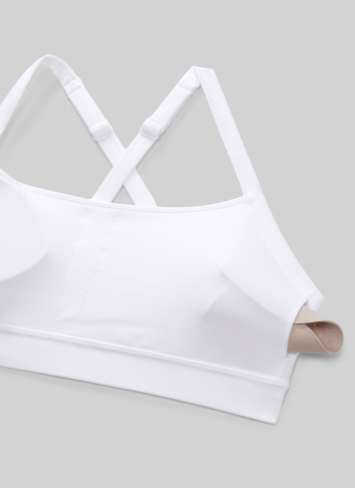 حمالة صدر رياضية نسائية من CRZ YOGA Butterlift لليوغا برقبة على شكل حرف U وظهر متقاطع وفتحة مفتاح أبيض