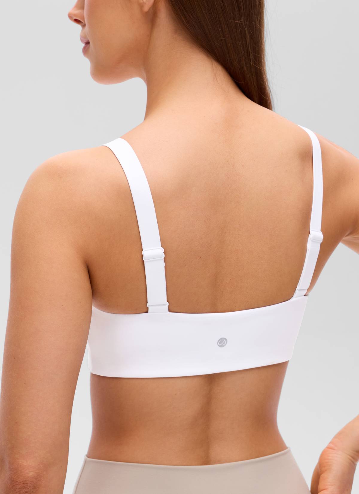 حمالة صدر رياضية بفتحة رقبة على شكل حرف U وظهر مربع لليوغا Butterluxe للنساء من CRZ YOGA لون أبيض