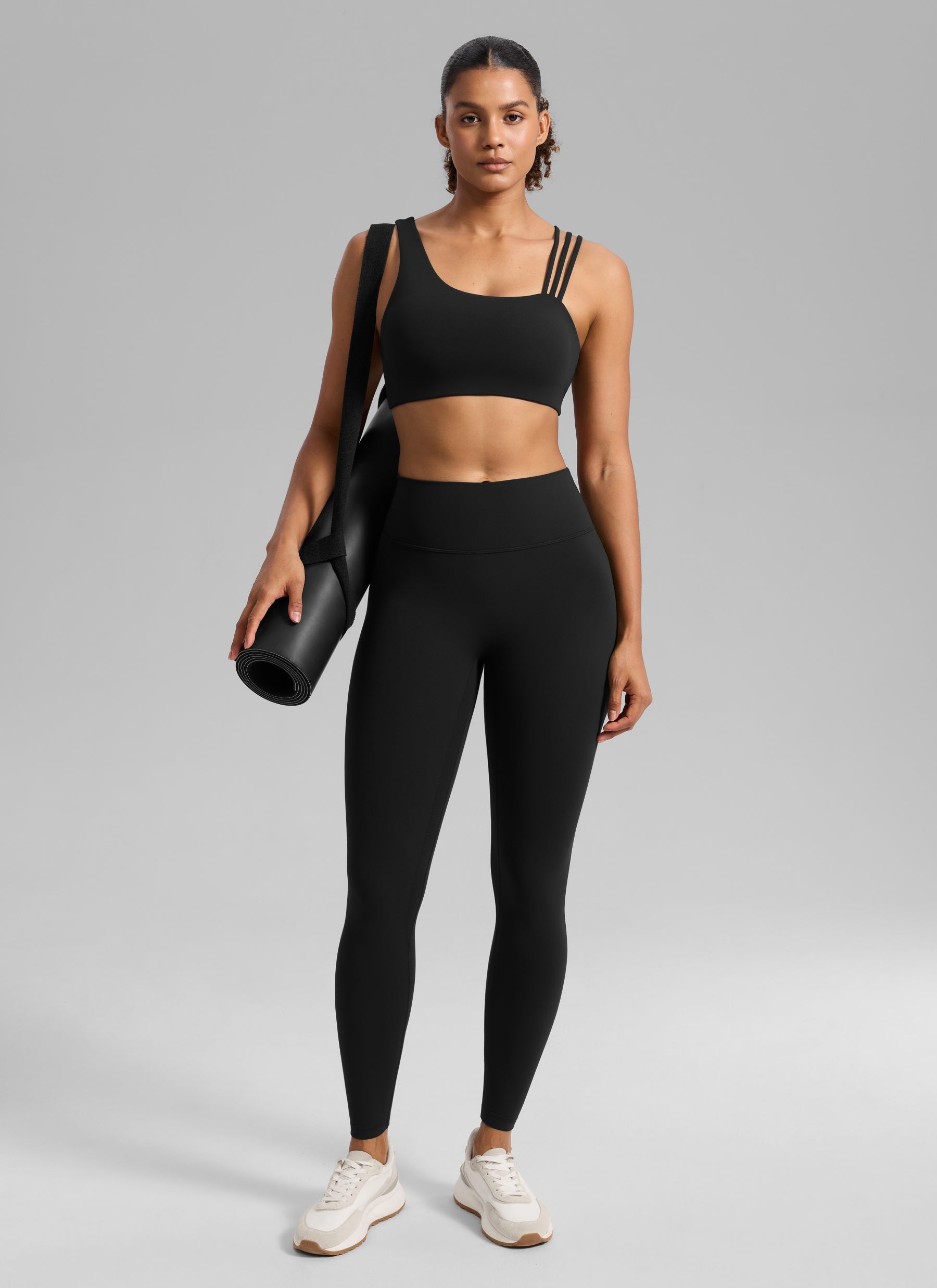 Women's Butterlift® Yoga Asymmetric Straps Sports Bra Medium Support Black