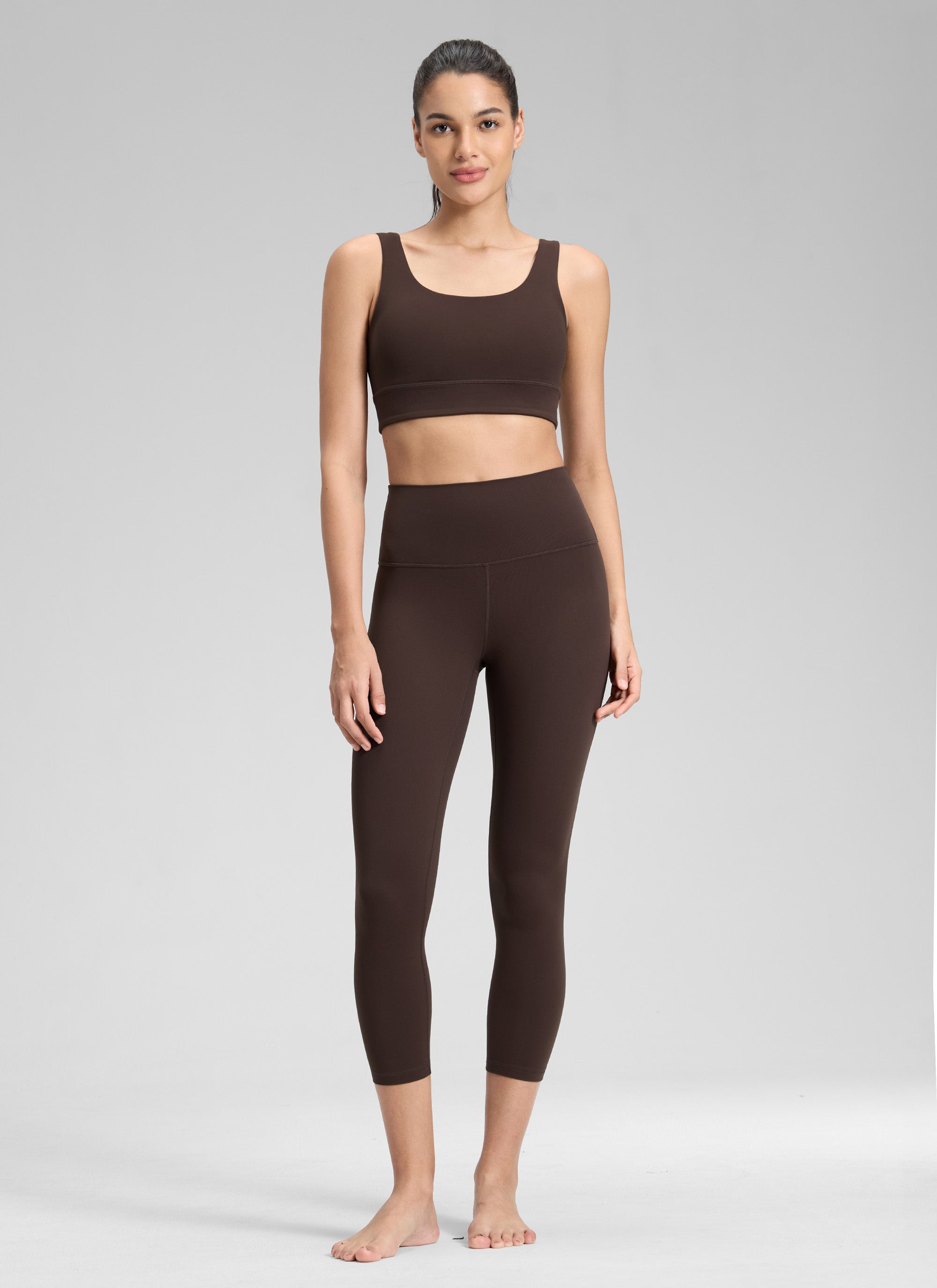 CRZ YOGA - بنطال يوغا نسائي فضفاض بخصر مرتفع من طراز « Butterluxe » مقاس 23 بوصة، لون بني داكن