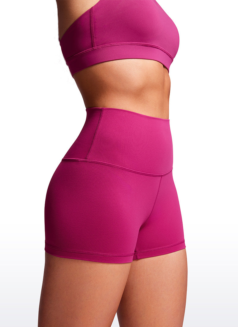 شورتات يوغا نسائية من CRZ YOGA، ذات خصر مرتفع، بنمط «Booty Butterluxe »، بطول 2.5 بوصة، لون أرجواني ماجنتا