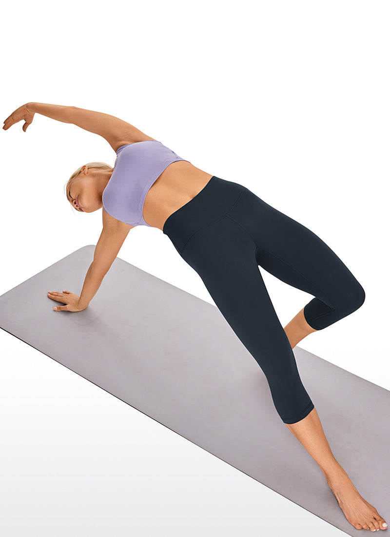 CRZ YOGA - بنطال يوغا نسائي فضفاض بخصر مرتفع Butterluxe " Butterluxe بطول 17 بوصة، لون أزرق داكن أصلي