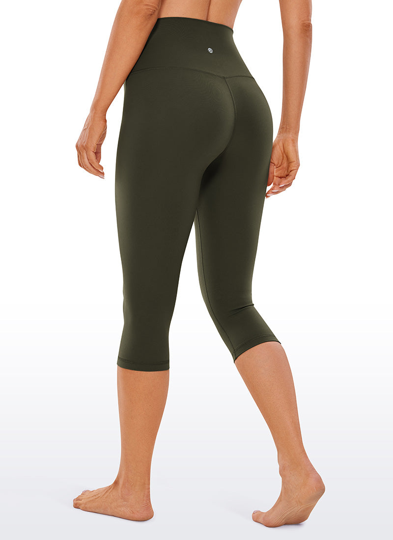 CRZ YOGA - بنطال يوغا نسائي فضفاض بخصر مرتفع من قماش Butterluxe مقاس 17 بوصة، لون أخضر زيتوني