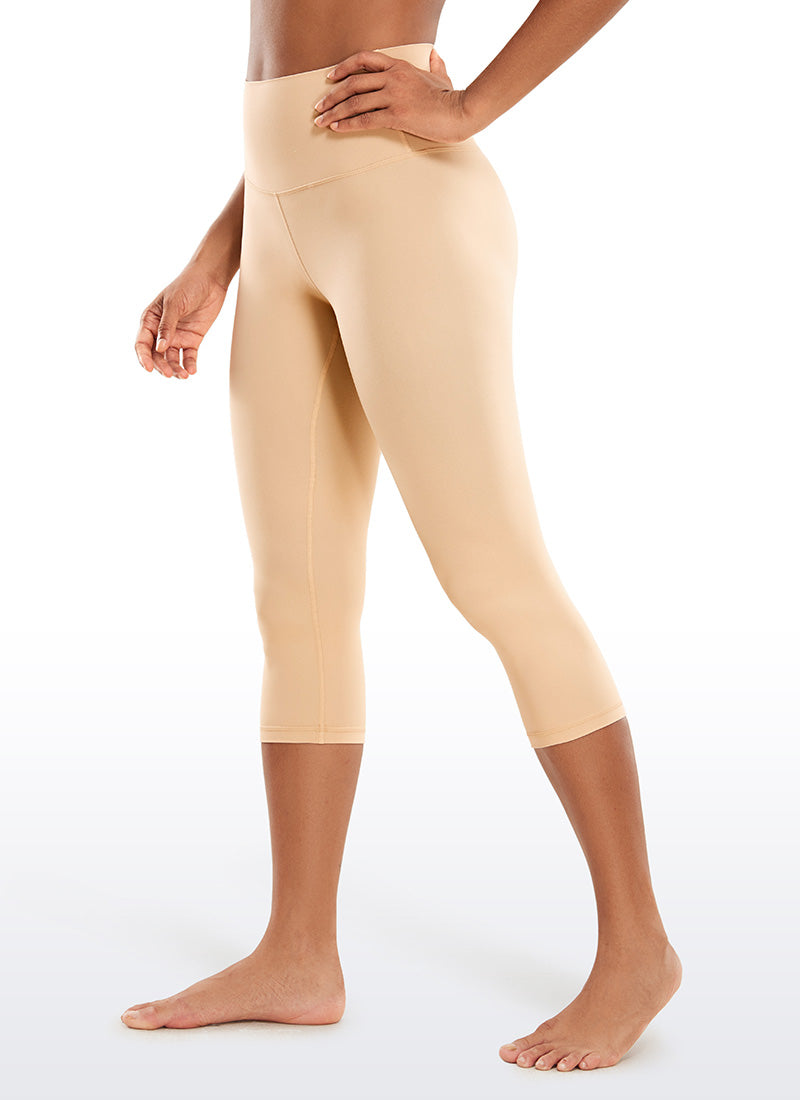 CRZ YOGA ليقنز يوغا Butterluxe نسائي بخصر مرتفع لليوغا والاسترخاء 48 سم تان ميلك شيك