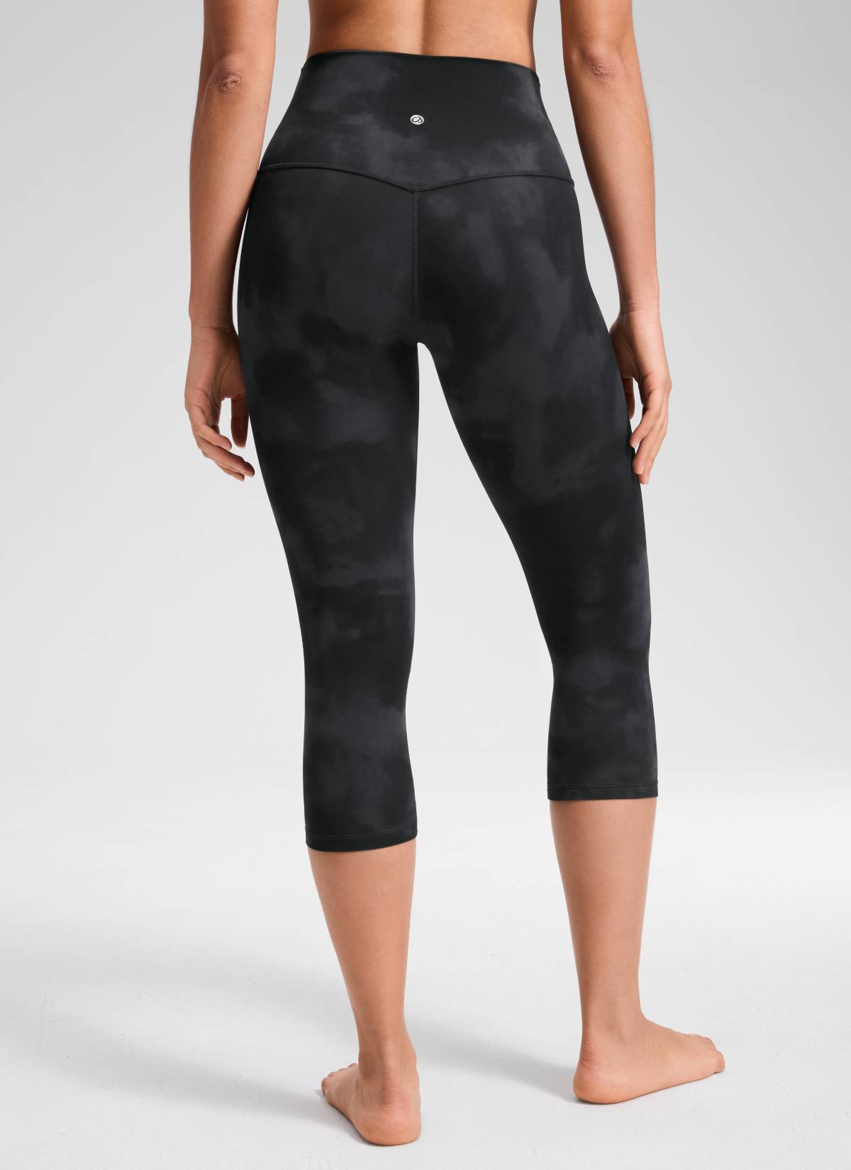 CRZ YOGA ليقنز يوغا Butterluxe نسائي بخصر مرتفع لليوغا والاسترخاء 48 سم زهور تاي داي سوداء