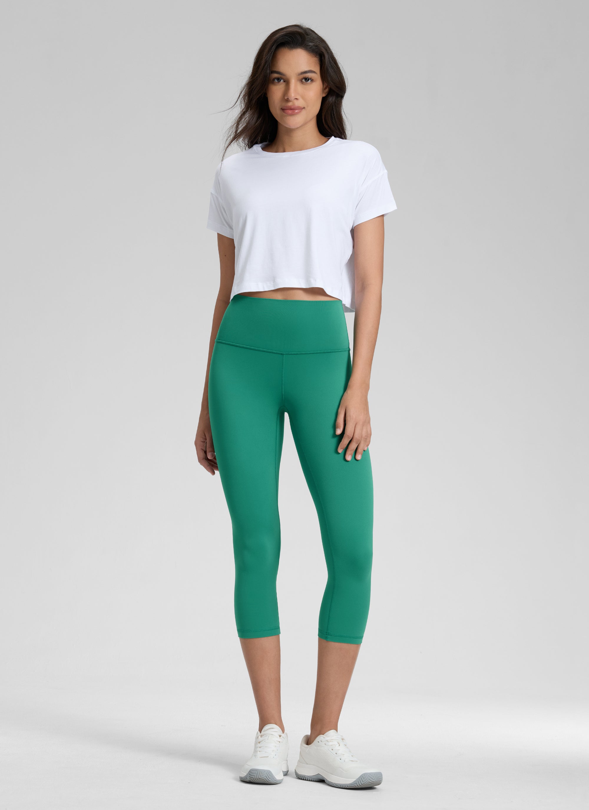 CRZ YOGA ليقنز يوغا Butterluxe نسائي بخصر مرتفع لليوغا والاسترخاء 48 سم أخضر كاسكاديا