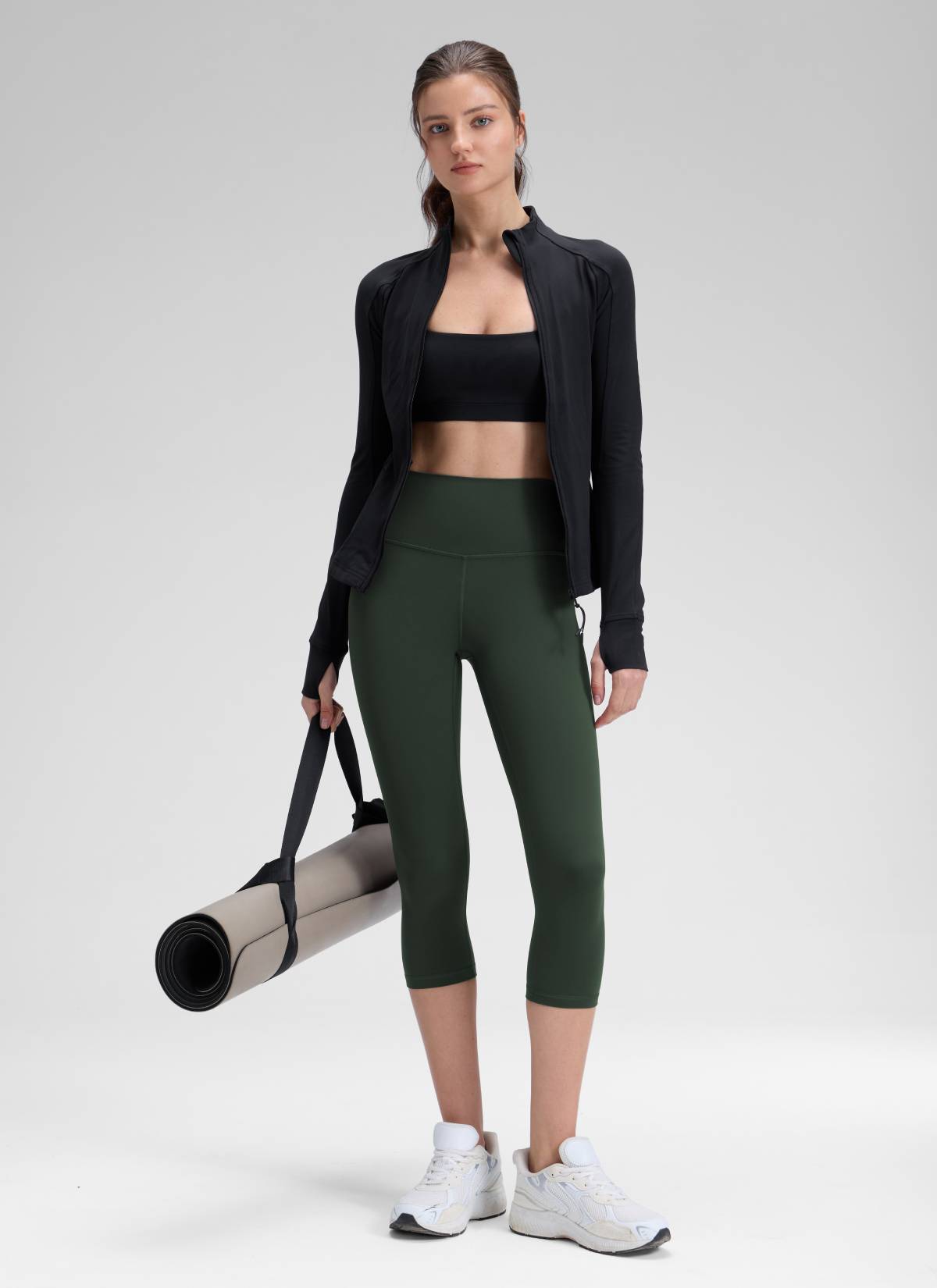 CRZ YOGA ليقنز يوغا Butterluxe نسائي بخصر مرتفع لليوغا والاسترخاء 48 سم أخضر ليجند