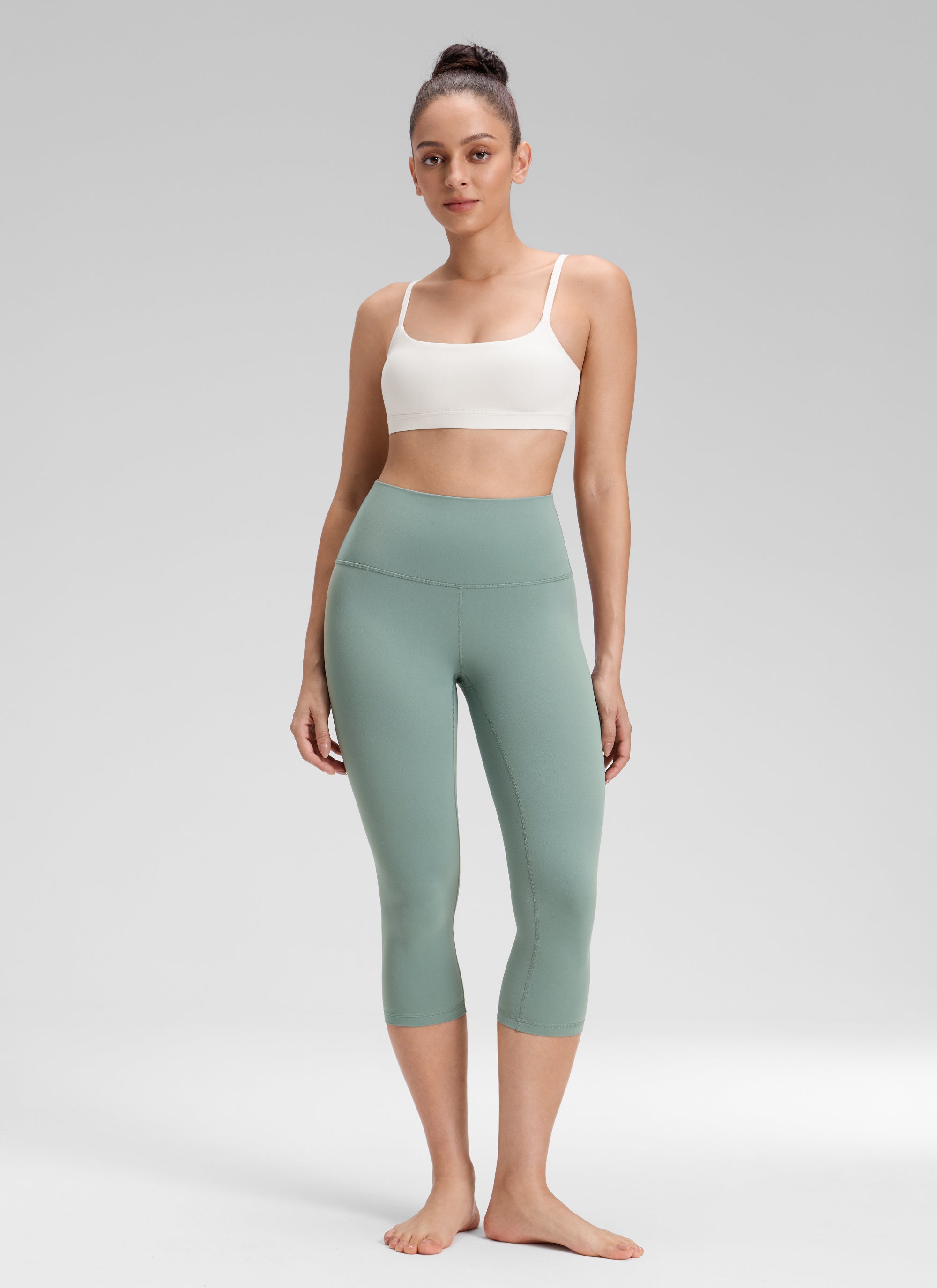 CRZ YOGA ليقنز يوغا Butterluxe نسائي بخصر مرتفع لليوغا والاسترخاء 48 سم أخضر كريتر