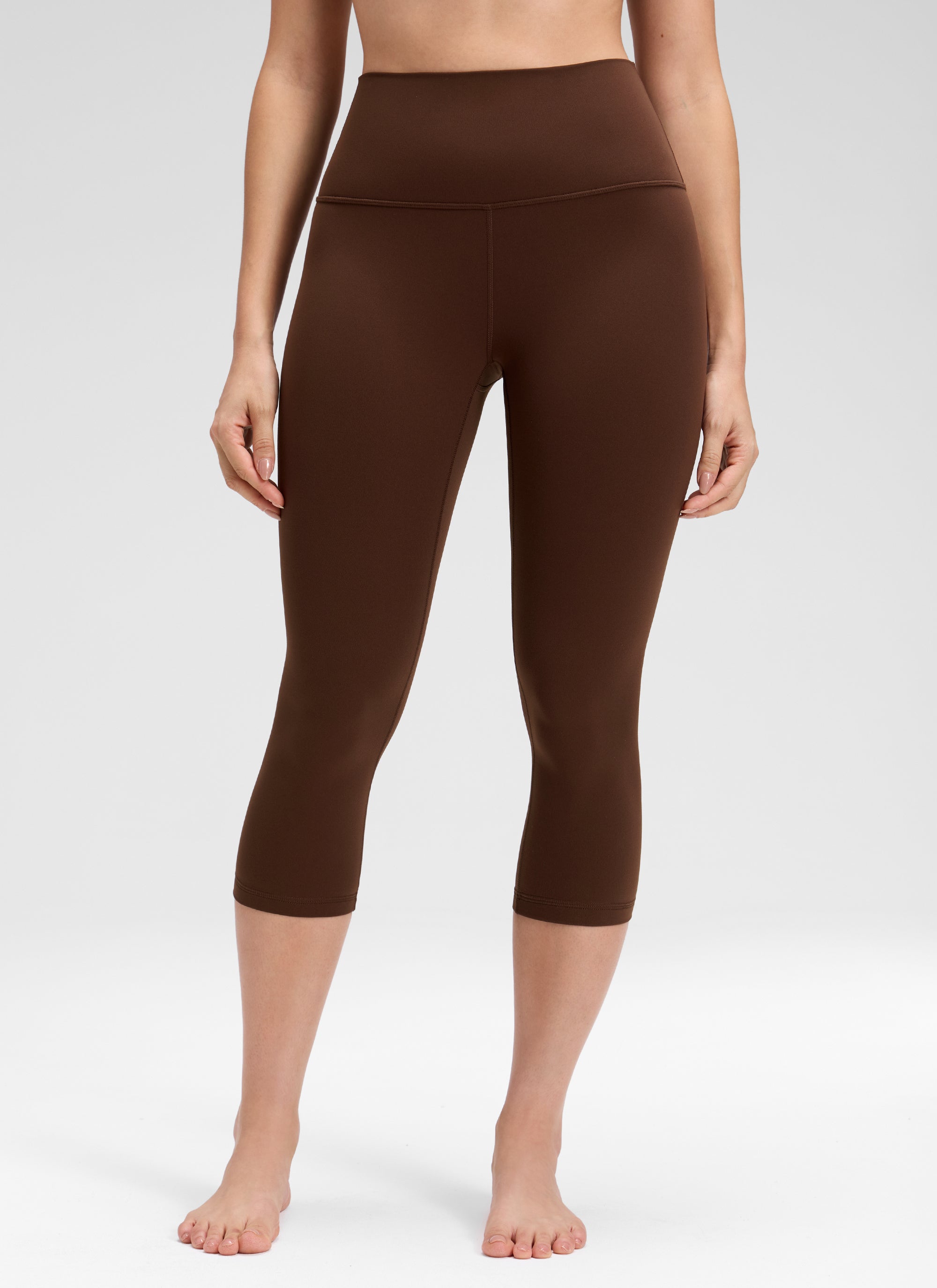 ليقنز يوغا Butterluxe نسائي بخصر عالٍ من CRZ YOGA للاسترخاء واليوغا، 48 سم، بني حممي
