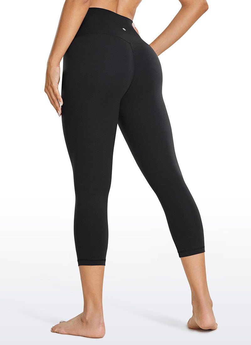 بنطلون ضيق للযোগا والاسترخاء بخصر عالي وبتصميم Butterluxe بطول 53 سم للنساء من CRZ YOGA، أسود