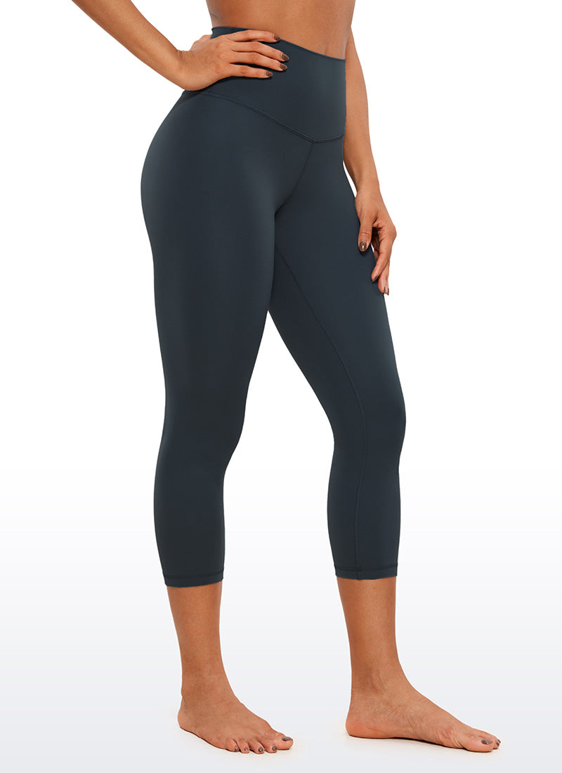 بنطلون ضيق للযোগا والاسترخاء بخصر عالي وبتصميم Butterluxe بطول 53 سم للنساء من CRZ YOGA، أزرق داكن