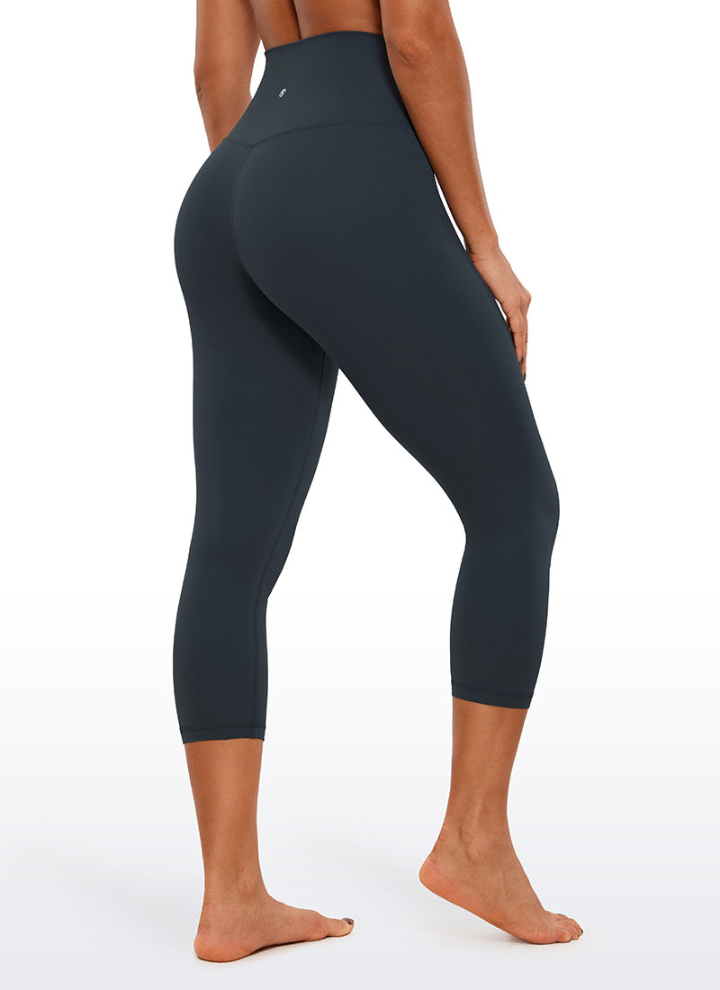 بنطلون ضيق للযোগا والاسترخاء بخصر عالي وبتصميم Butterluxe بطول 53 سم للنساء من CRZ YOGA، أزرق داكن