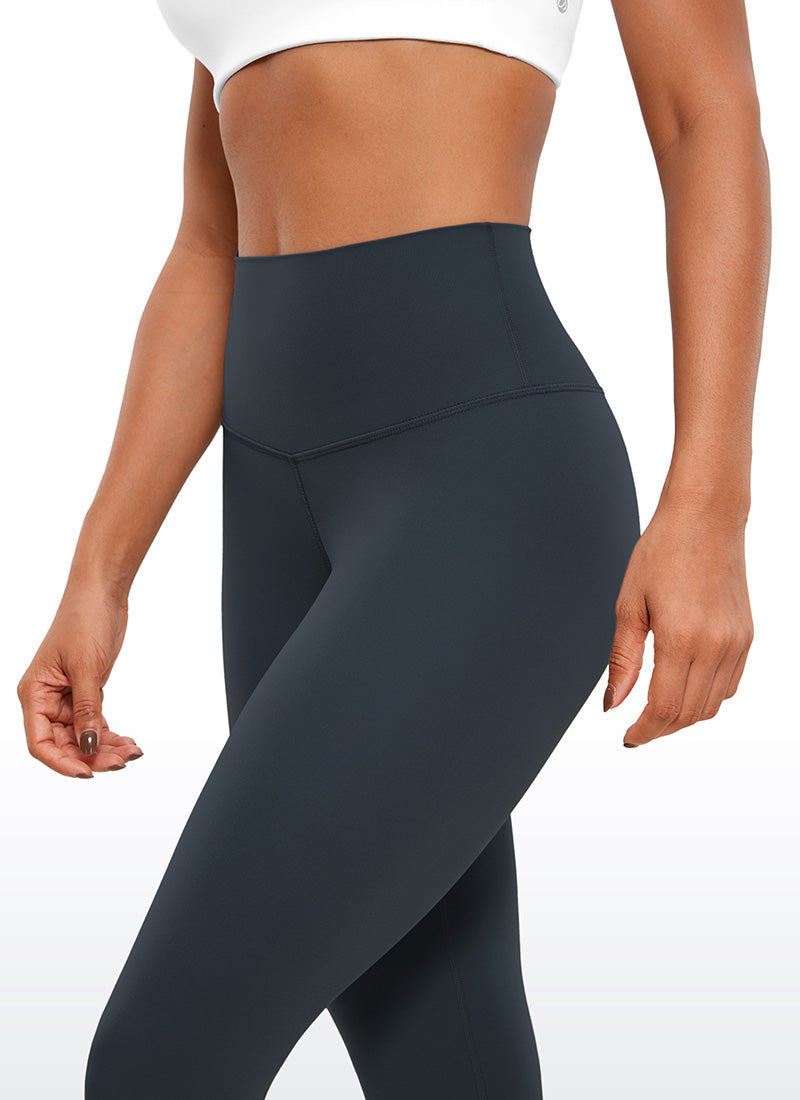 بنطلون ضيق للযোগا والاسترخاء بخصر عالي وبتصميم Butterluxe بطول 53 سم للنساء من CRZ YOGA، أزرق داكن