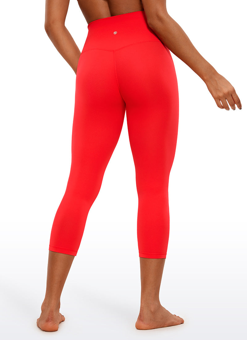 بنطلون ضيق للযোগا والاسترخاء بخصر عالي وبتصميم Butterluxe بطول 53 سم للنساء من CRZ YOGA، أحمر داكن