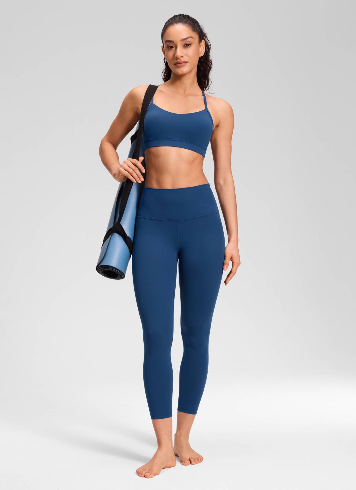 CRZ YOGA - بنطال يوغا نسائي فضفاض بخصر مرتفع من طراز « Butterluxe » مقاس 23 بوصة، لون أزرق بحري فرنسي