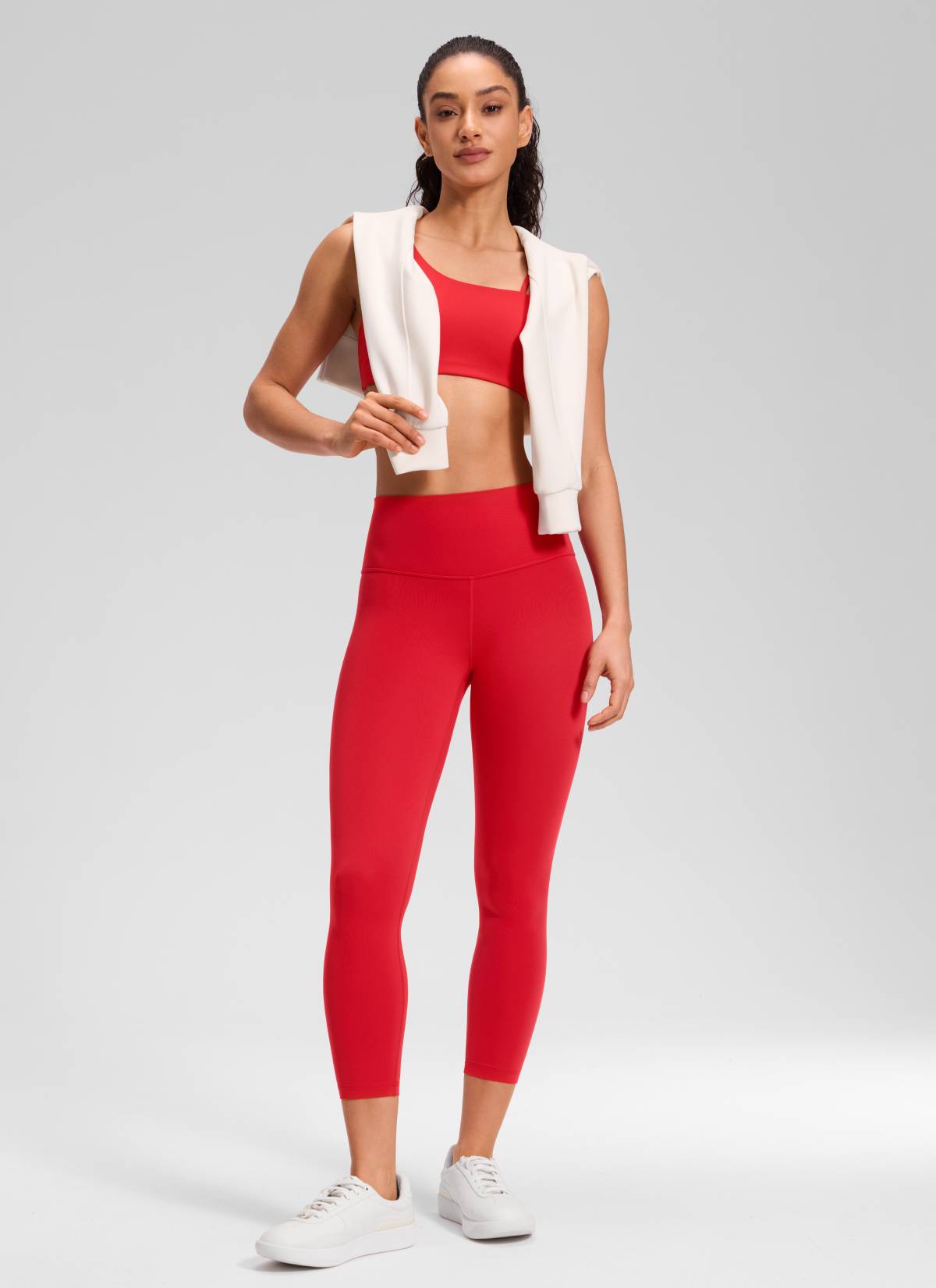 CRZ YOGA - بنطال يوغا نسائي فضفاض بخصر مرتفع من طراز « Butterluxe » مقاس 23 بوصة، لون أحمر أورورا