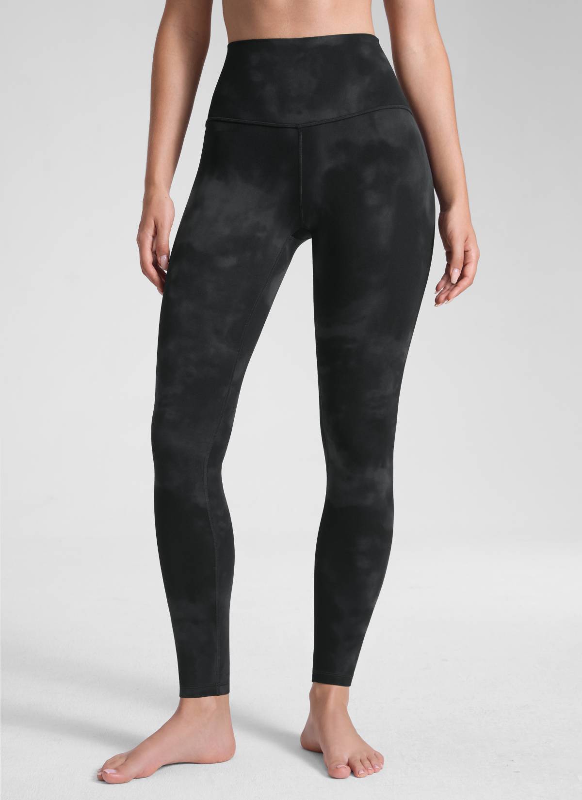 CRZ YOGA Women's Yoga Lounge High Rise Butterluxe Yoga Leggings 28'' Black Tie Dye Flowers