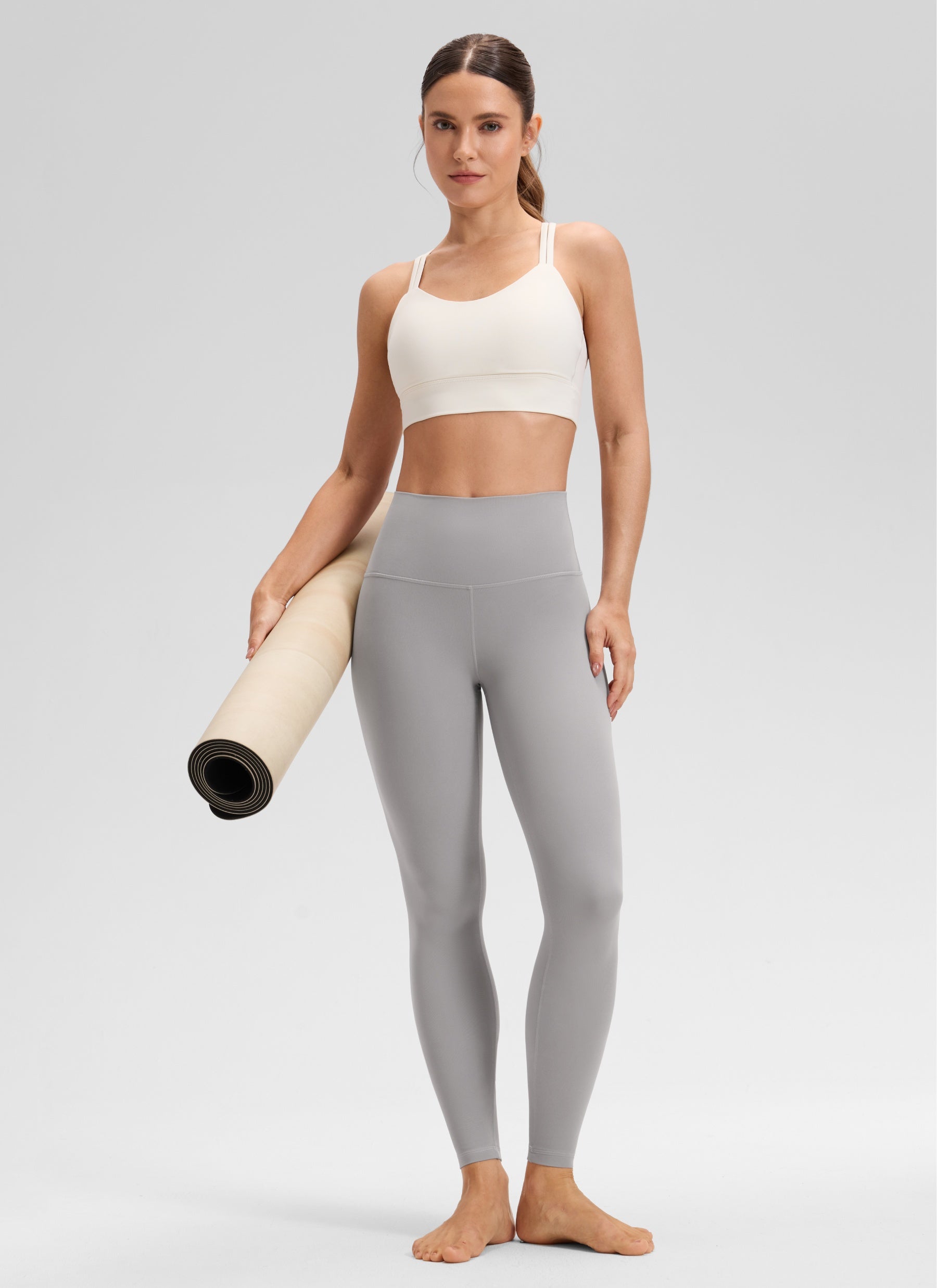 CRZ YOGA Women's Yoga Lounge High Rise Butterluxe Yoga Leggings 28'' Gull Gray