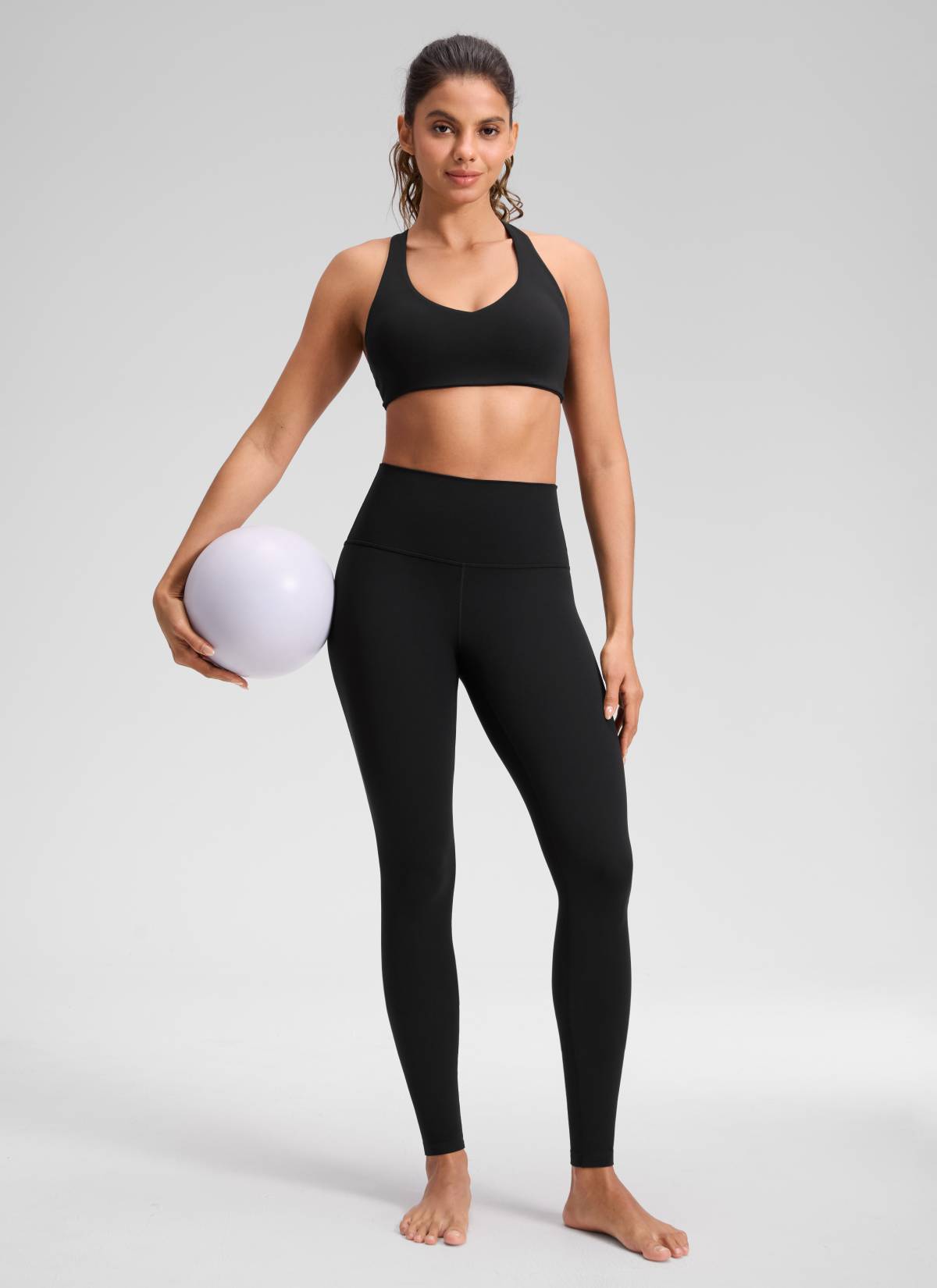 CRZ YOGA - بنطال يوغا نسائي فضفاض بخصر مرتفع Butterluxe بطول 30 بوصة، أسود
