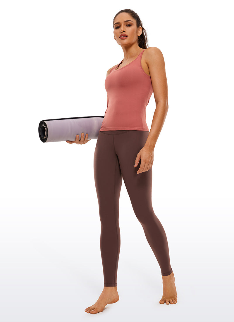 CRZ YOGA Women's Yoga Lounge High Rise Butterluxe Yoga Leggings 30'' Taupe @model_info:Cesila