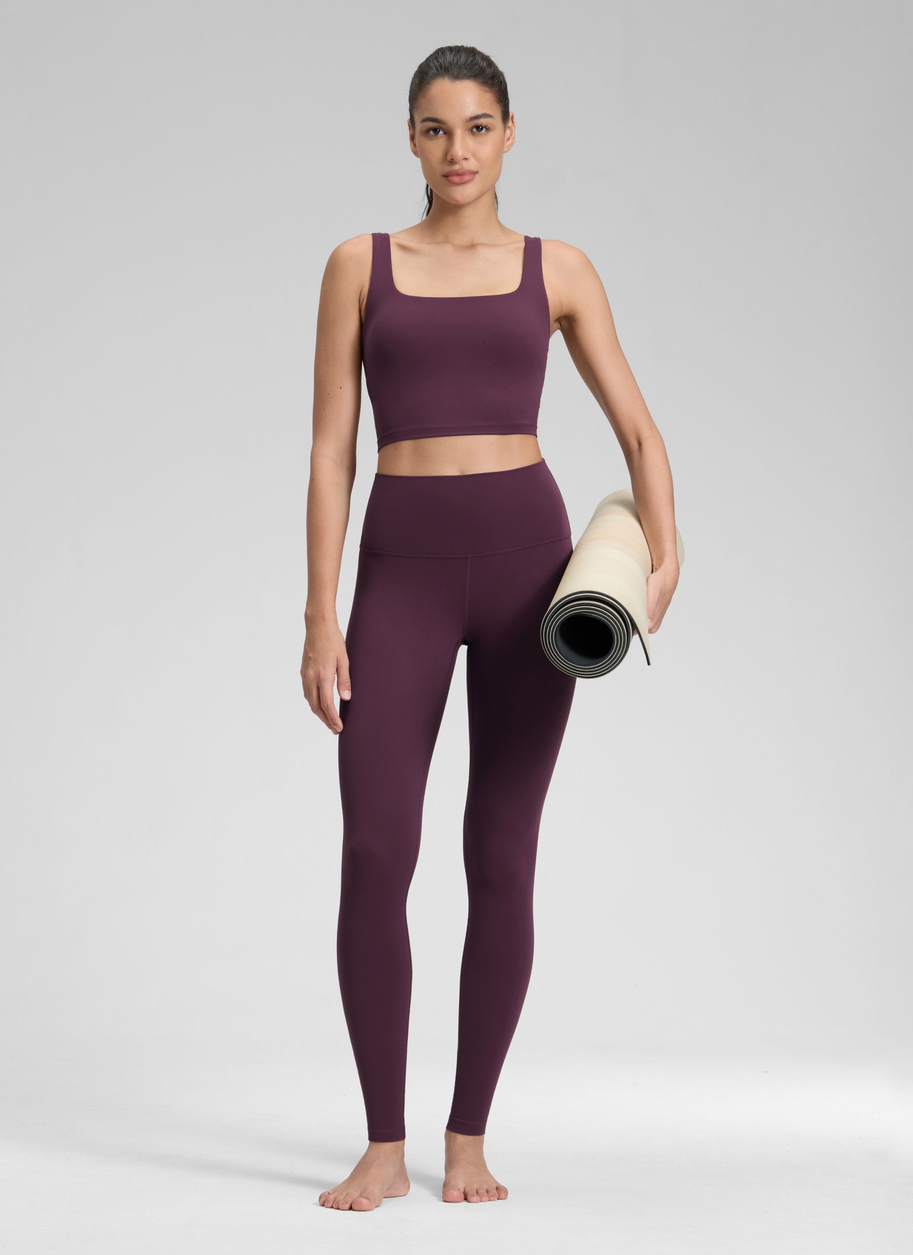 CRZ YOGA - بنطال يوغا نسائي فضفاض بخصر مرتفع من طراز " Butterluxe " بطول 30 بوصة، لون أرجواني غامق