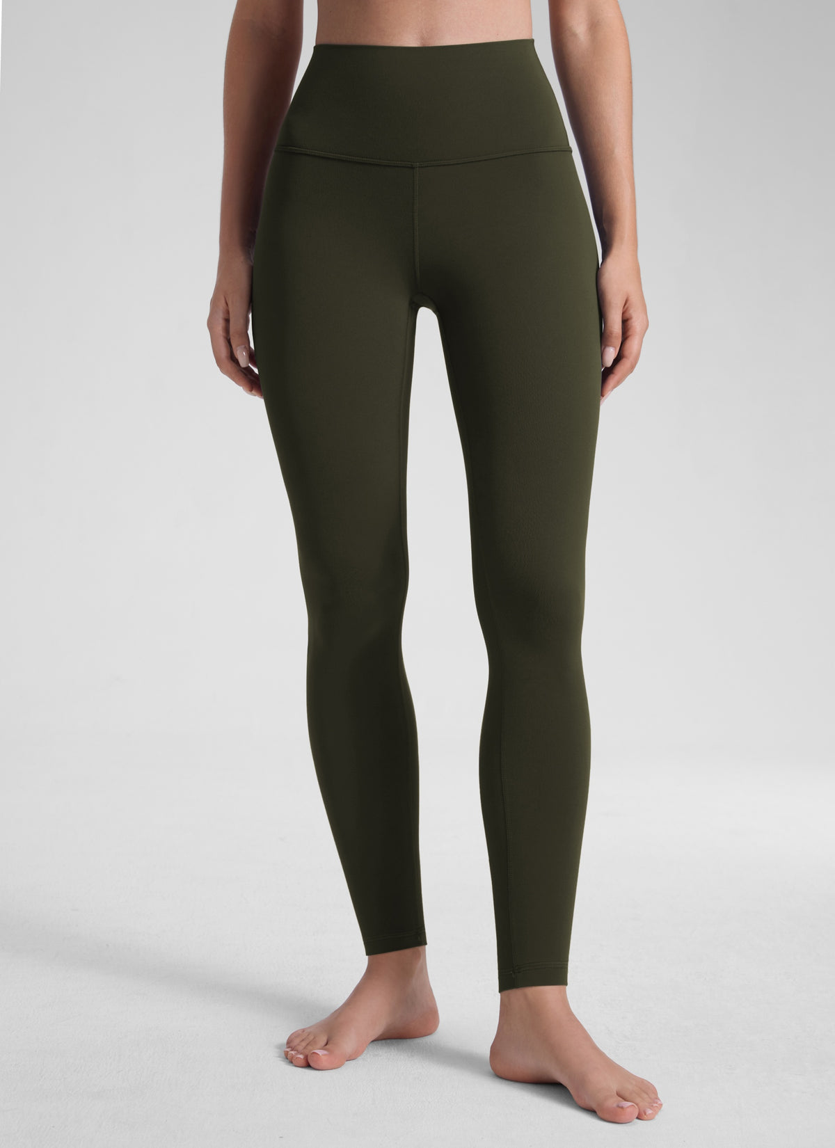 CRZ YOGA Women's Yoga Lounge High Rise Butterluxe Yoga Leggings 30'' Olive Green @model_info:Malisa