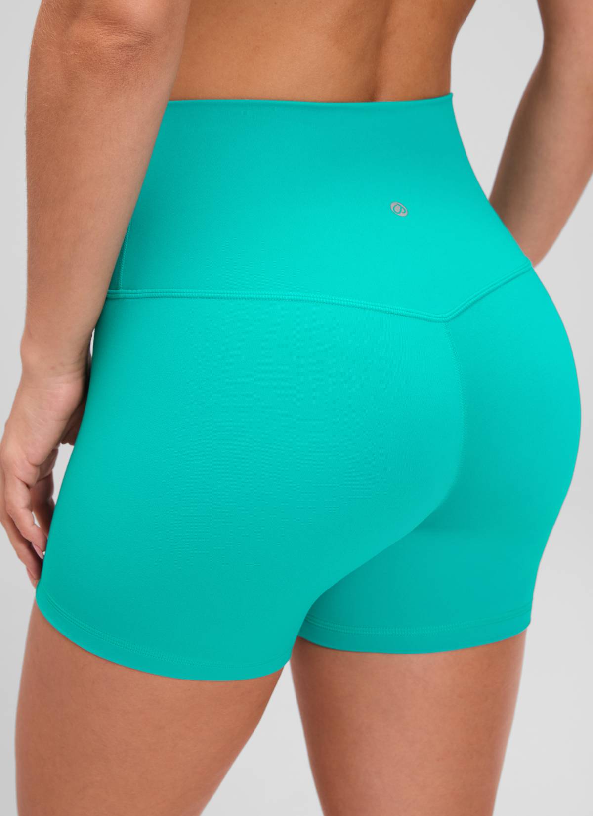 CRZ YOGA Women's Yoga High Rise Biker Shorts Butterluxe Shorts 4'' Tropics Teal