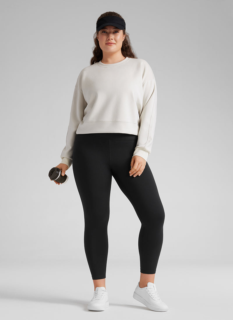 ليقنز يوغا نسائي بمقاسات كبيرة من مجموعة Butterluxe بخصر مرتفع من CRZ YOGA بطول 64 سم باللون الأسود