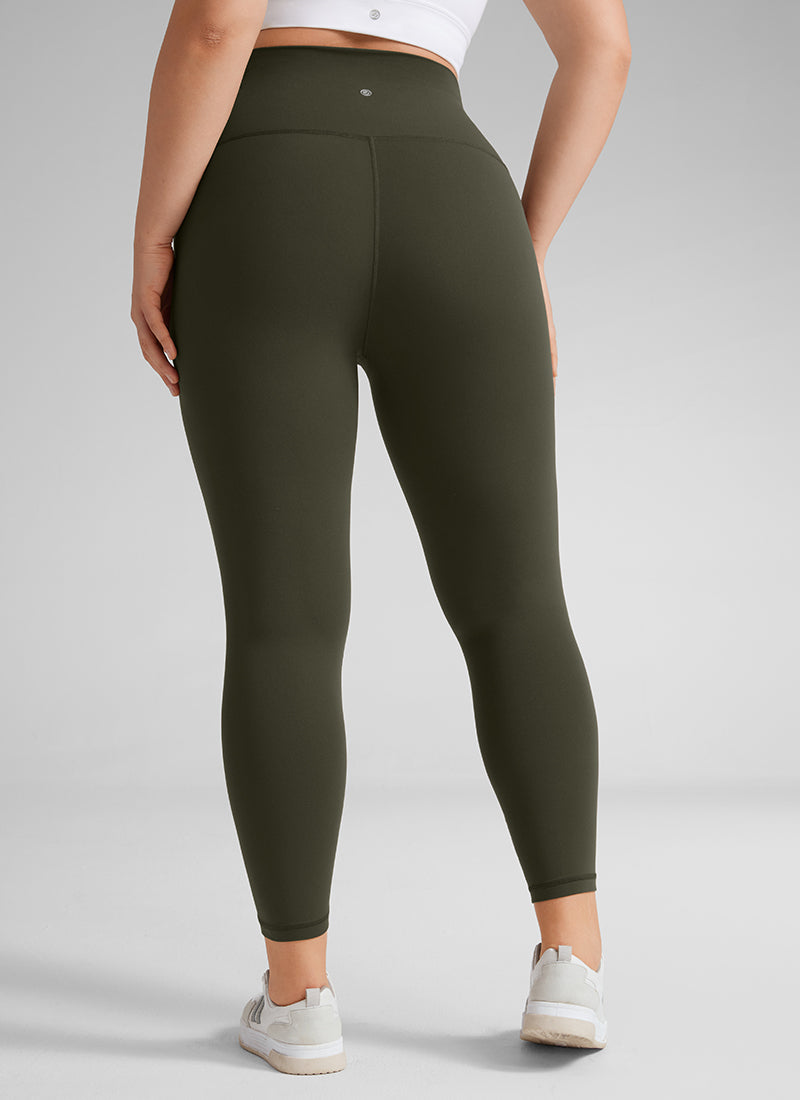 بنطلون ضيق Butterluxe مقاس كبير بخصر مرتفع لليوغا للنساء من CRZ YOGA، بطول 64 سم، أخضر زيتوني