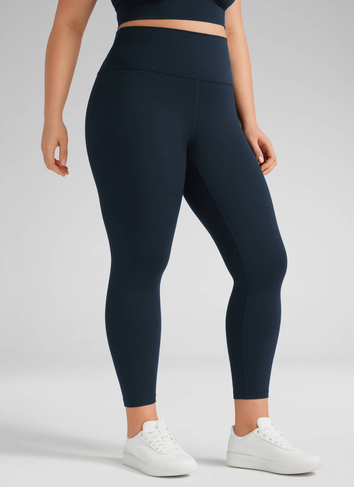 CRZ YOGA Women's Yoga High Rise Plus Size Butterluxe Leggings 25'' True Navy @model_info:Victoria