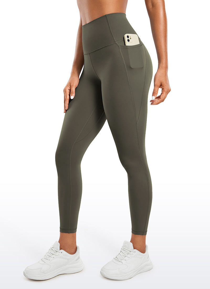 CRZ YOGA Women's Yoga Lounge High Rise Butterluxe Pocket Leggings 25'' Light Army Green