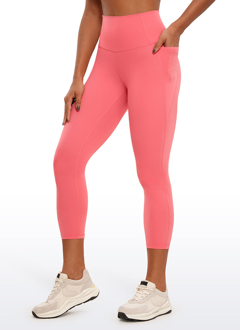 CRZ YOGA Womens Butterluxe High Waist Pockets Capri Leggings 23'' Raspberry Sorbet @model_info:Gigi