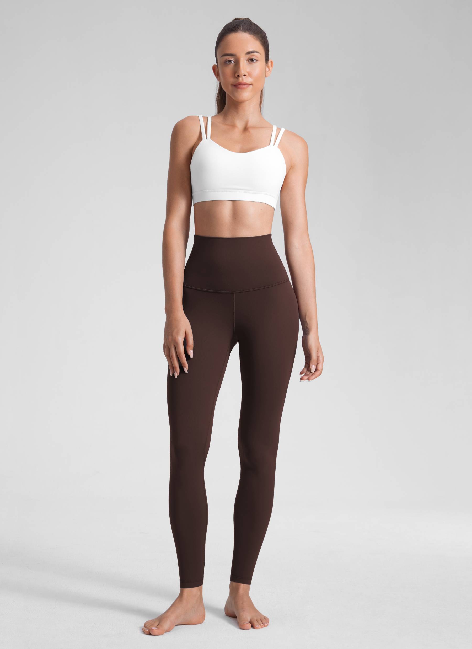 بنطلون ضيق يوغا Butterluxe بخصر شديد الارتفاع للنساء من CRZ YOGA، بطول 71 سم، بنّي هوت فادج