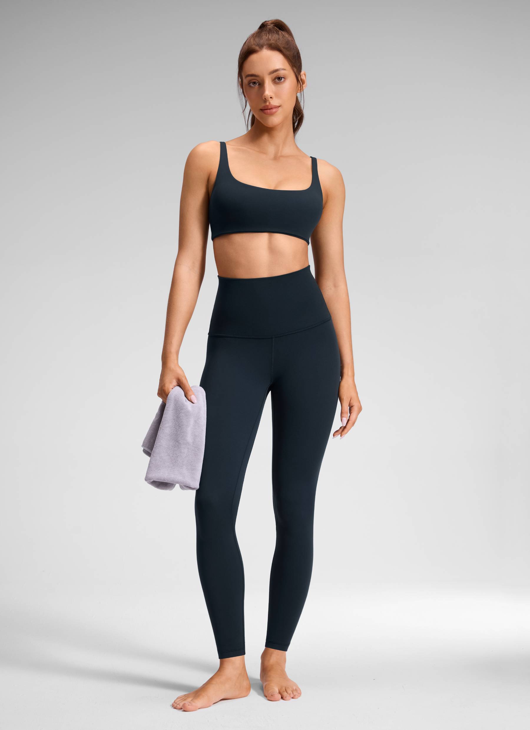 CRZ YOGA - بنطال يوغا نسائي بخصر عالٍ جدًّا من طراز « Butterluxe » مقاس 28 بوصة، لون أزرق داكن أصلي