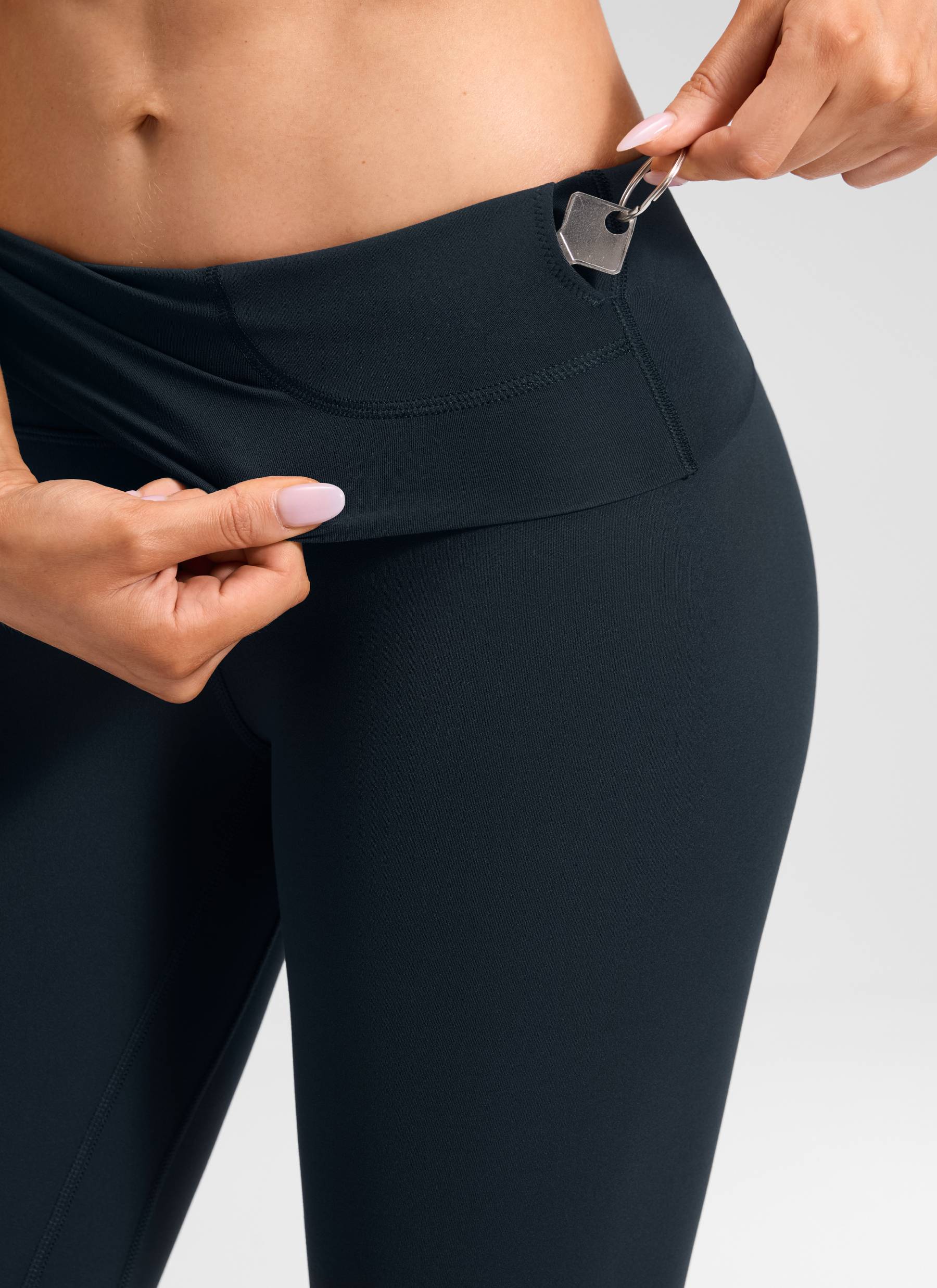 CRZ YOGA - بنطال يوغا نسائي بخصر عالٍ جدًّا من طراز « Butterluxe » مقاس 28 بوصة، لون أزرق داكن أصلي