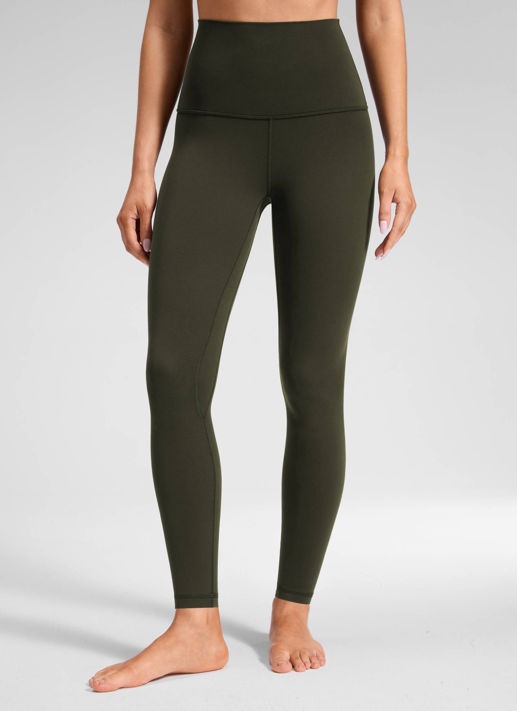 CRZ YOGA - بنطال يوغا نسائي بخصر عالٍ جدًّا من طراز « Butterluxe » مقاس 28 بوصة، لون أخضر زيتوني