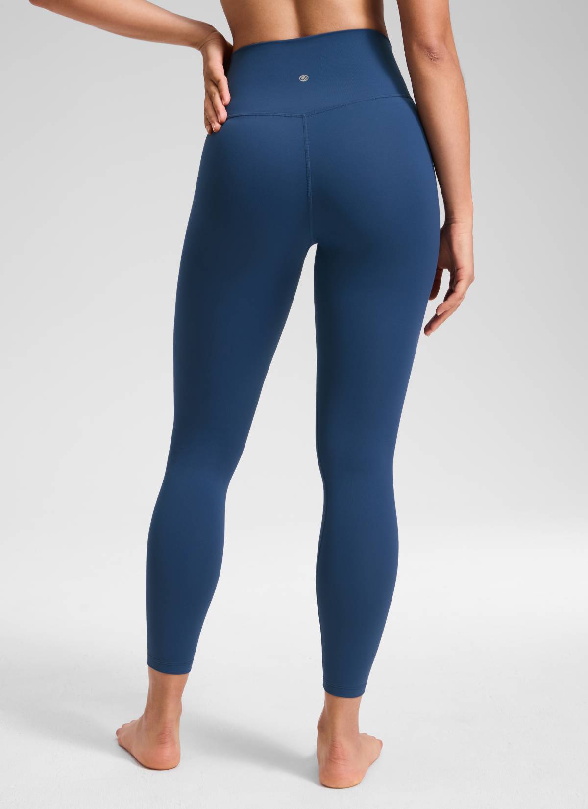 CRZ YOGA - بنطال Butterluxe نسائي بخصر مرتفع من قماش Butterluxe »، بطول 25 بوصة، وفتحة على شكل حرف V، بلون أزرق بحري فرنسي