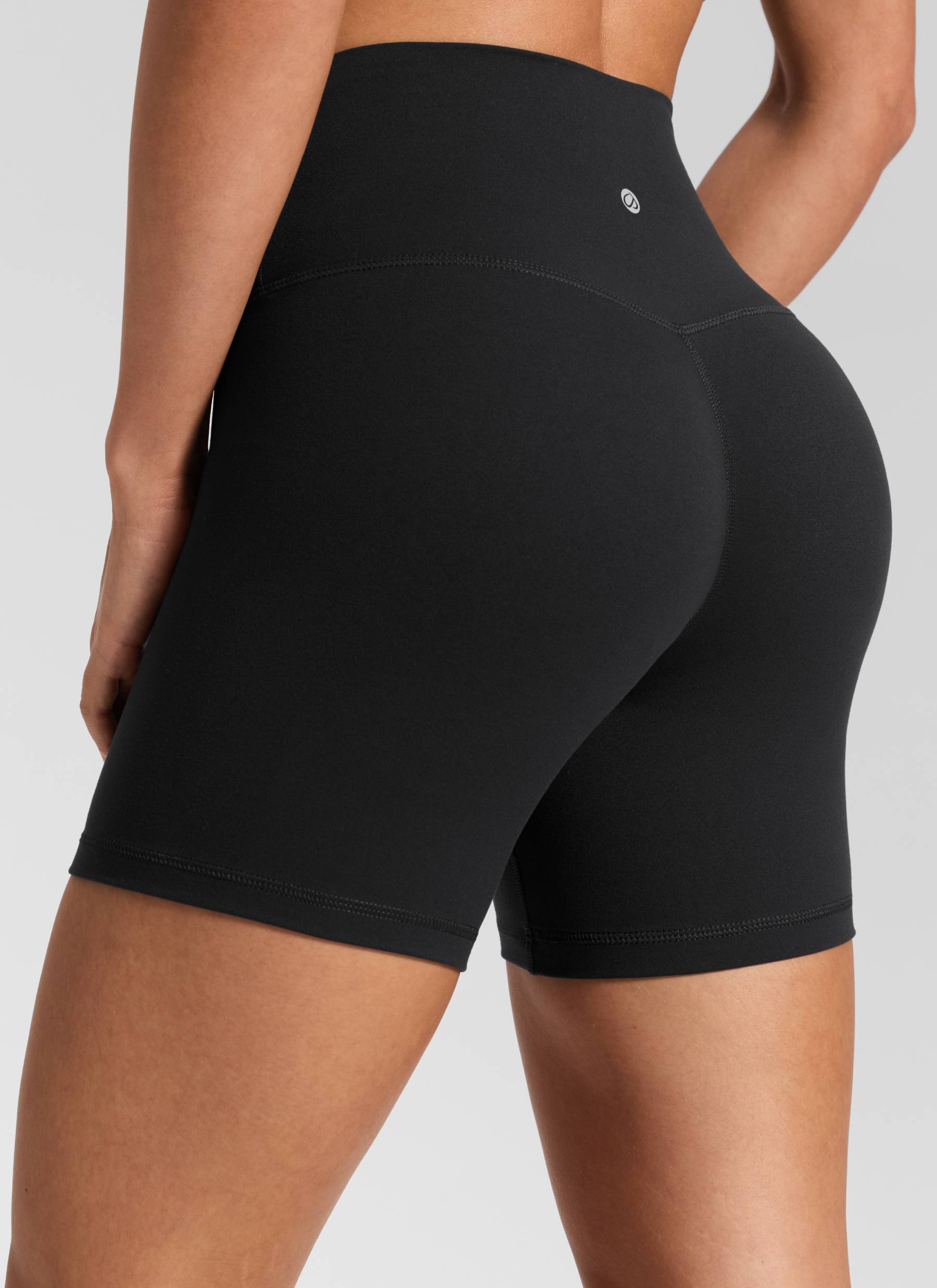 شورتات ركوب الدراجات النسائية من CRZ YOGA ذات الخصر المرتفع Butterluxe المتقاطع من قماش Butterluxe »، 5 بوصات، أسود