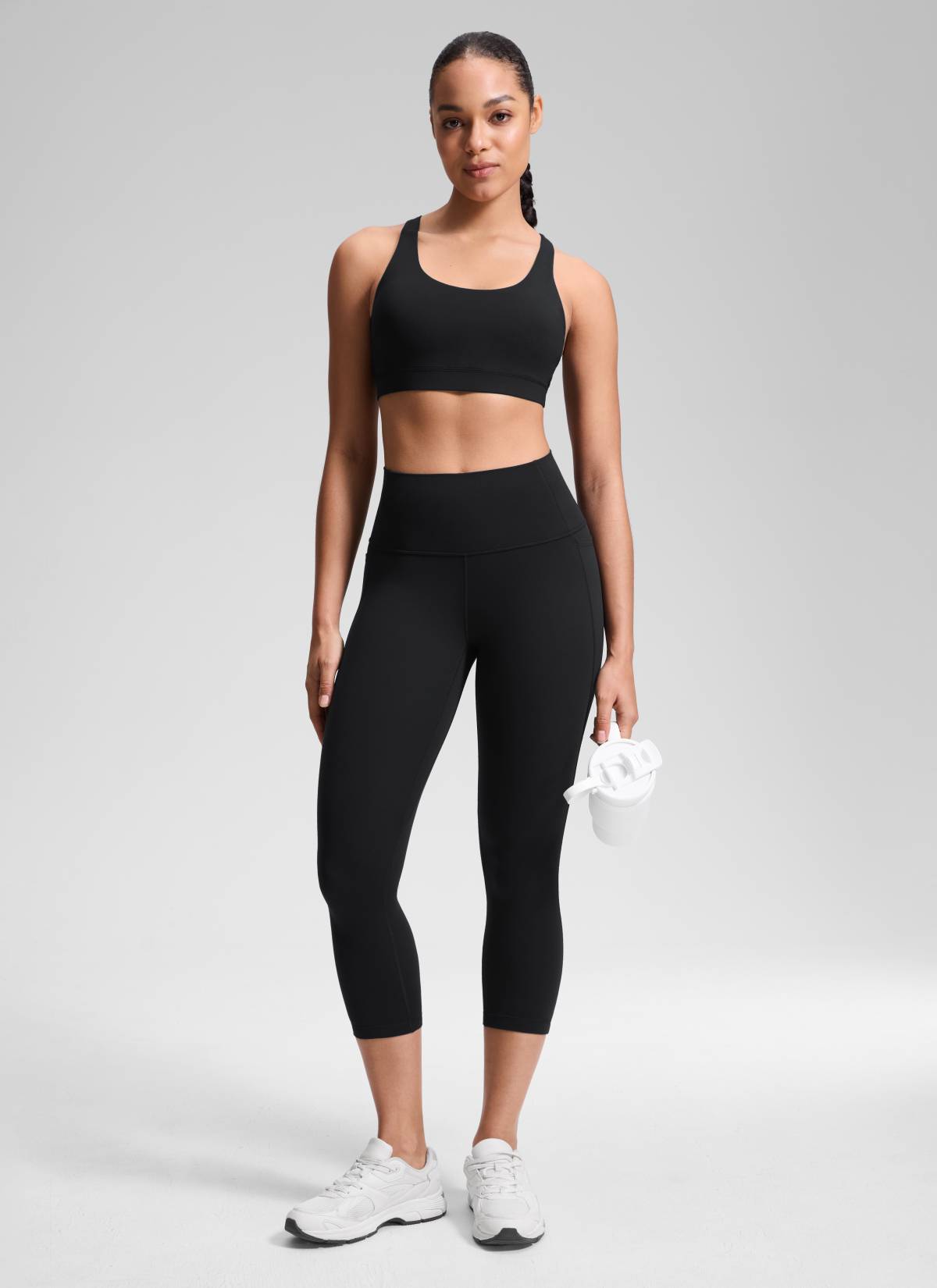 CRZ YOGA - Butterluxe نسائي لليوغا بخصر مرتفع من قماش Butterluxe مزود بجيوب، 21 بوصة، أسود