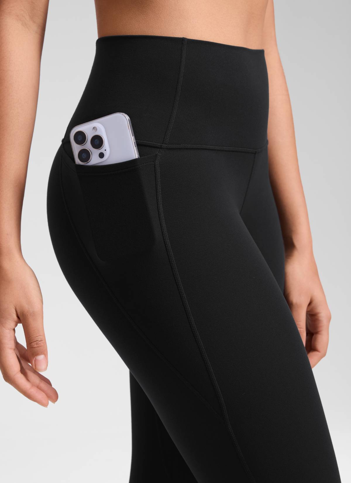 CRZ YOGA - Butterluxe نسائي لليوغا بخصر مرتفع من قماش Butterluxe مزود بجيوب، 21 بوصة، أسود