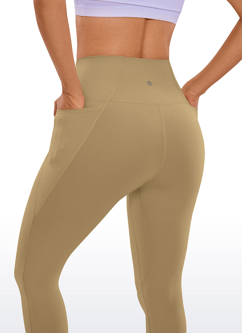 CRZ YOGA - Butterluxe نسائي لليوغا بخصر مرتفع Butterluxe قماش Butterluxe مزود بجيوب، طول 21 بوصة، لون «Soul Brown»