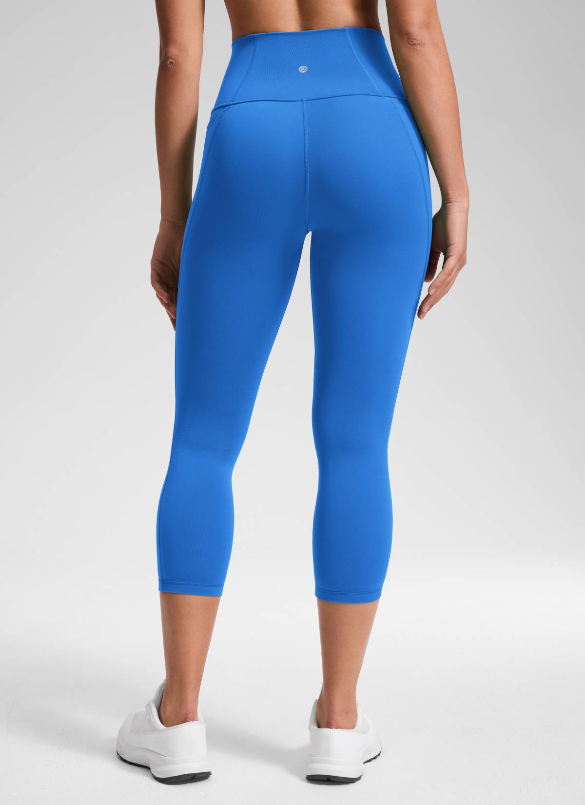 CRZ YOGA - Butterluxe نسائي لليوغا بخصر مرتفع من قماش Butterluxe مع جيوب، طول 21 بوصة، لون أزرق لامع