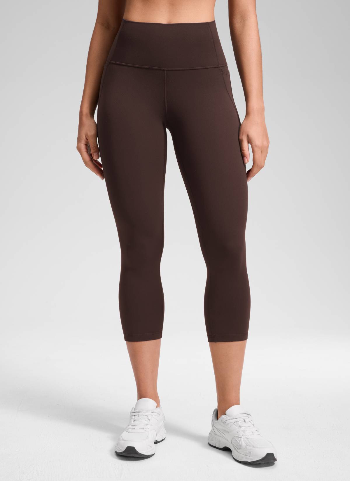 CRZ YOGA - Butterluxe نسائي لليوغا بخصر مرتفع Butterluxe قماش Butterluxe مزود بجيوب، بطول 21 بوصة، بلون بني «Hot Fudge»