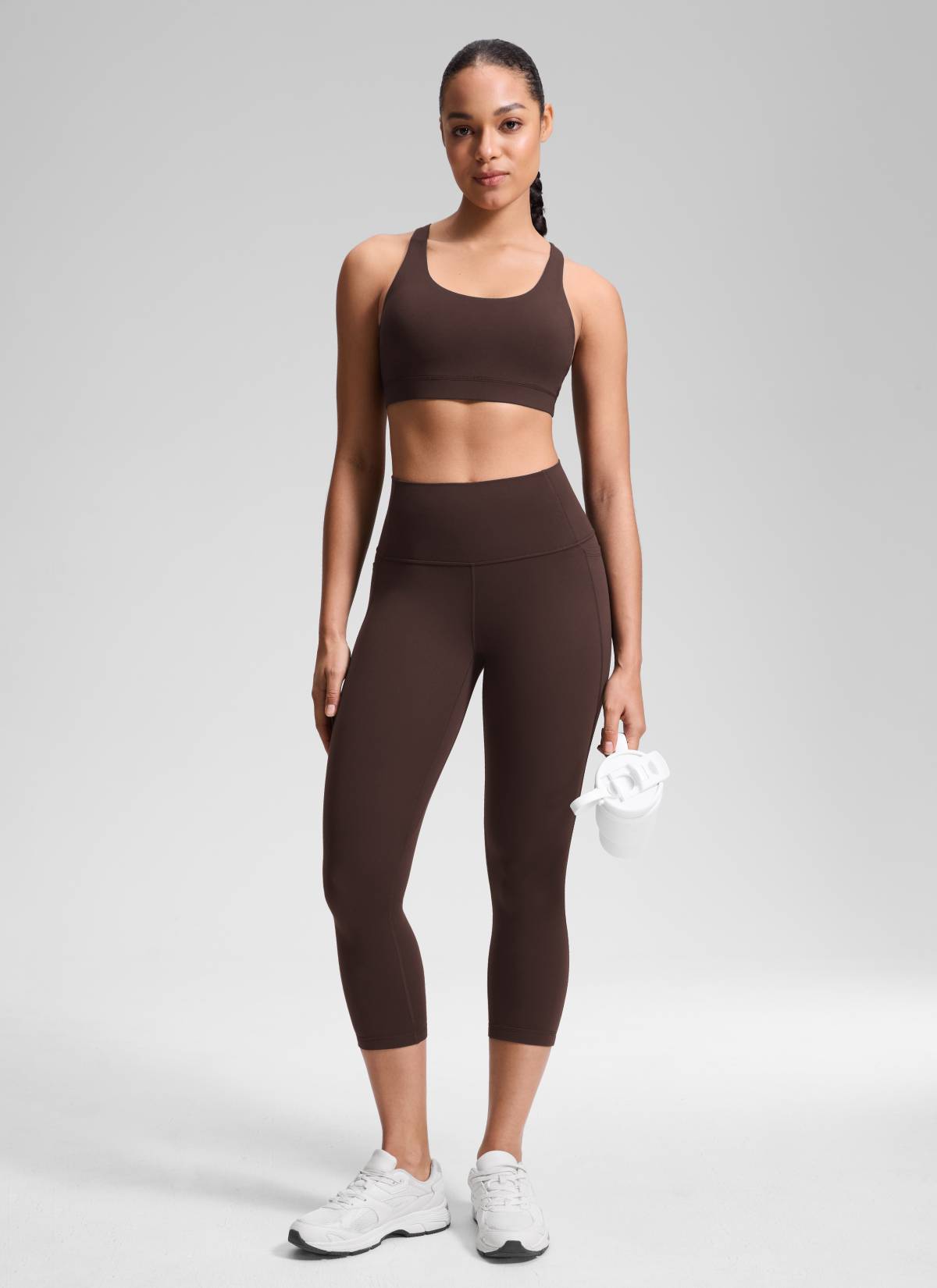 CRZ YOGA - Butterluxe نسائي لليوغا بخصر مرتفع Butterluxe قماش Butterluxe مزود بجيوب، بطول 21 بوصة، بلون بني «Hot Fudge»