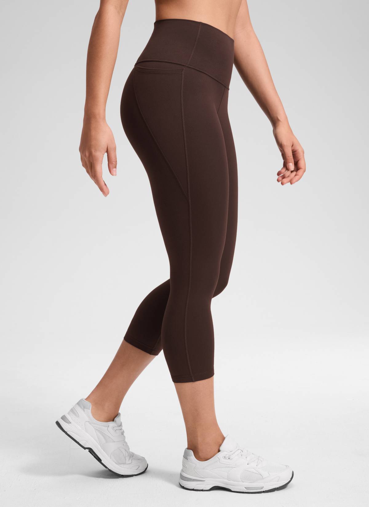 CRZ YOGA - Butterluxe نسائي لليوغا بخصر مرتفع Butterluxe قماش Butterluxe مزود بجيوب، بطول 21 بوصة، بلون بني «Hot Fudge»