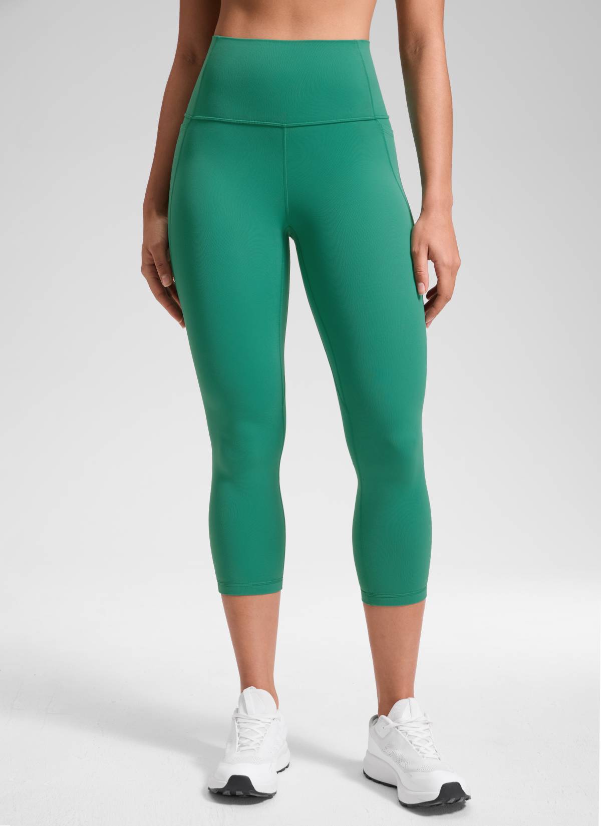 CRZ YOGA - Butterluxe نسائي لليوغا بخصر مرتفع من قماش Butterluxe مع جيوب، طول 21 بوصة، لون أخضر «كاسكاديا»