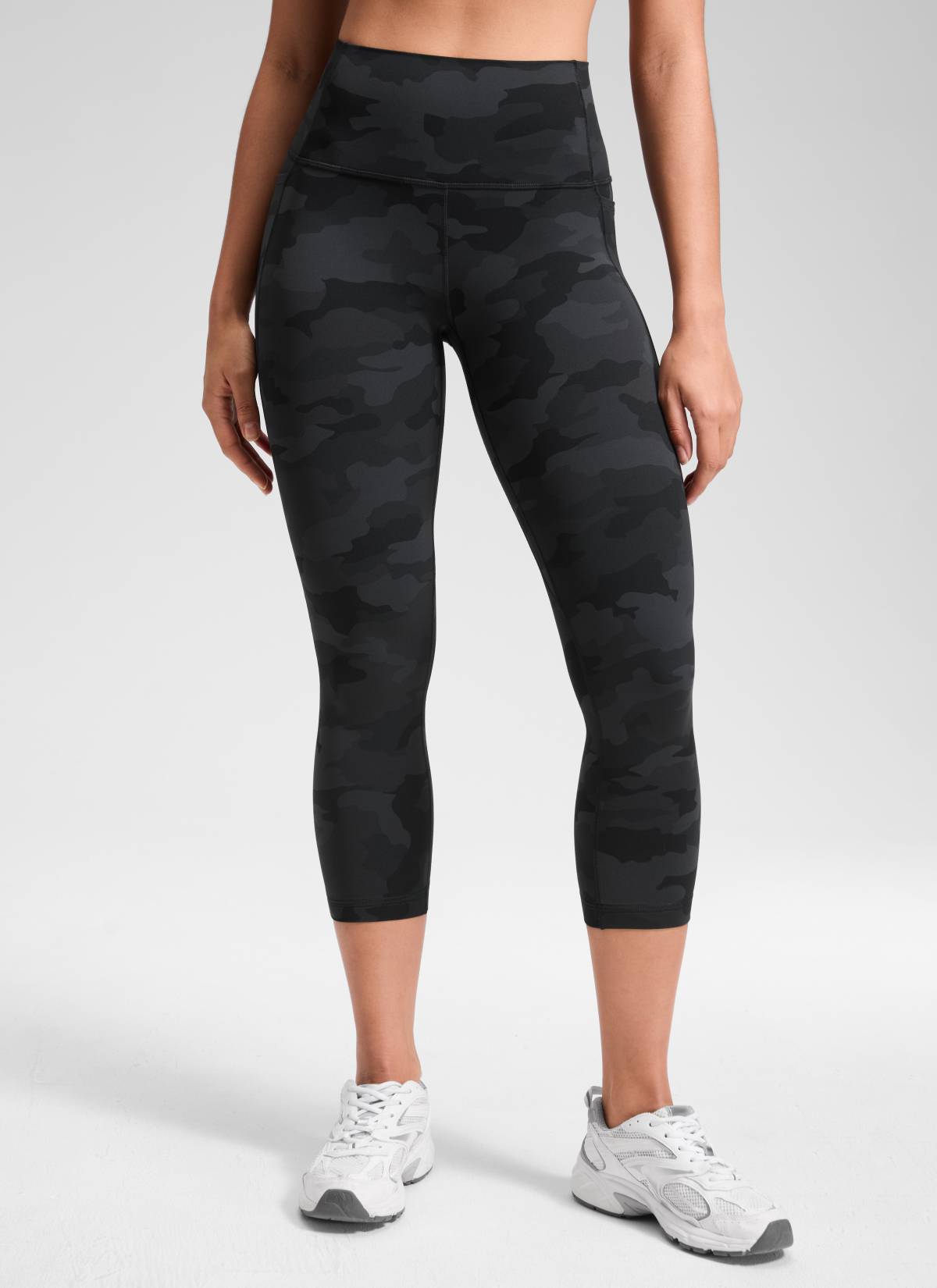 CRZ YOGA - Butterluxe نسائي لليوغا بخصر مرتفع من قماش Butterluxe مع جيوب، 21 بوصة، رمادي داكن بنمط التمويه، 2