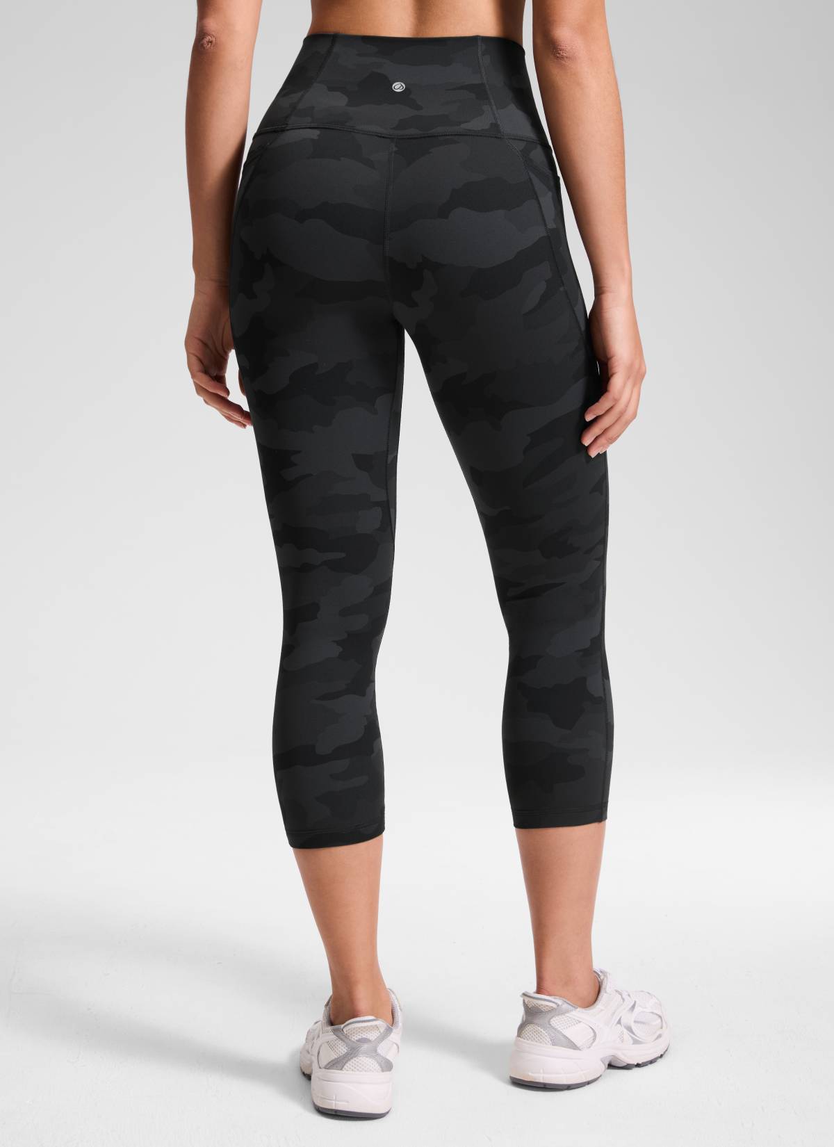 CRZ YOGA - Butterluxe نسائي لليوغا بخصر مرتفع من قماش Butterluxe مع جيوب، 21 بوصة، رمادي داكن بنمط التمويه، 2