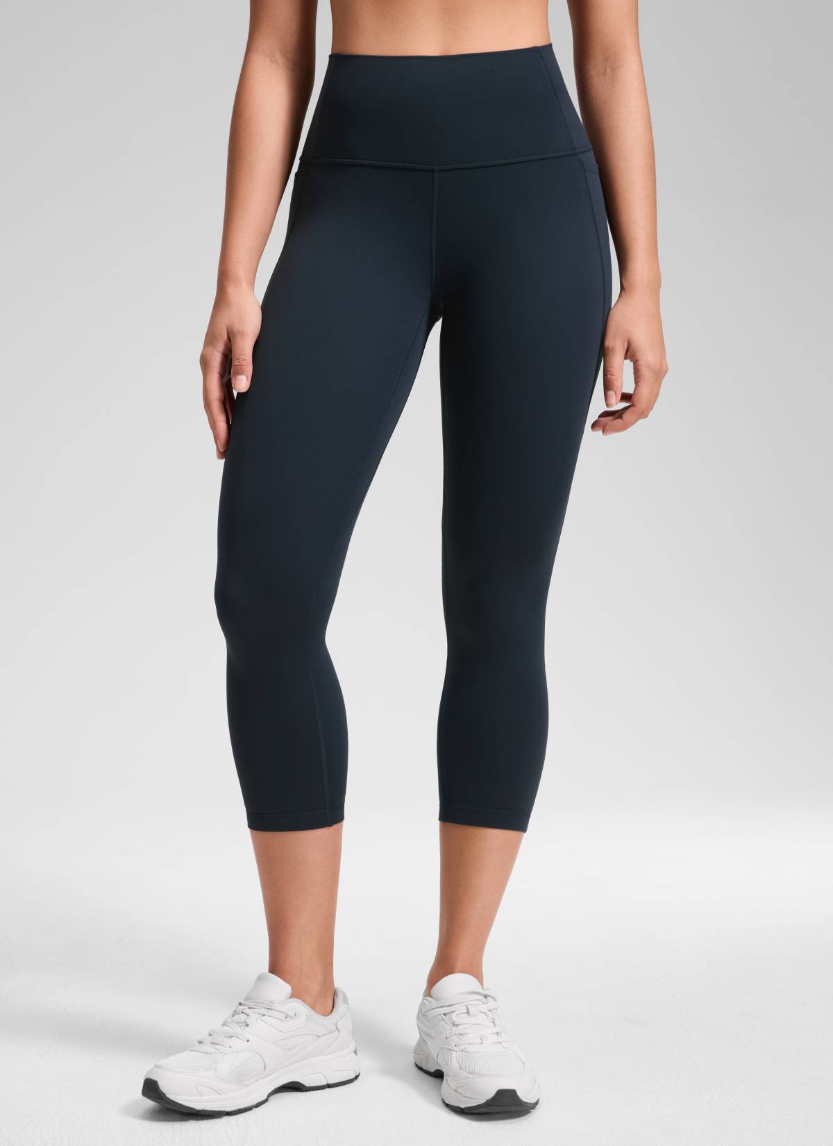 CRZ YOGA - Butterluxe نسائي لليوغا بخصر مرتفع من قماش Butterluxe مزود بجيوب، طول 21 بوصة، لون أزرق داكن أصلي